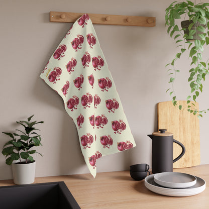 Cotton kitchen Towel with Pomegranate Icons, Perfect for Yalda and Persian Culture – دستمال حوله‌ای آشپزخانه با طرح انار، مناسب برای جشن یلدا و فرهنگ ایرانی