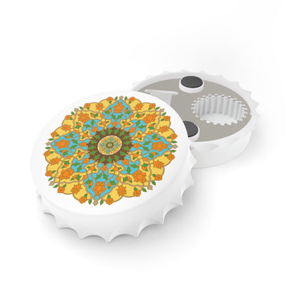 Bottle Opener and Kitchen Magnet with Persian Tazheeb and Shamse Designs – دربازکن بطری و آهنربای یخچال با طرح تذهیب و شمسه