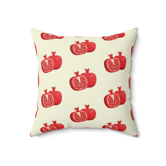 Square Pillow with Pomegranate Icons for Yalda Night Tradition – بالش مربعی با طرح انار برای شب یلدا و دکوراسیون خانه