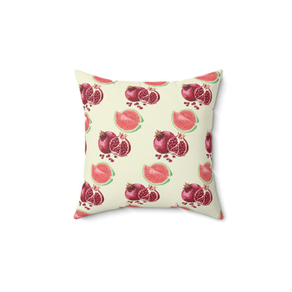 Square Pillow with Watermelon and Pomegranate Icons for Yalda Night – بالش مربعی با طرح هندوانه و انار مخصوص شب یلدا