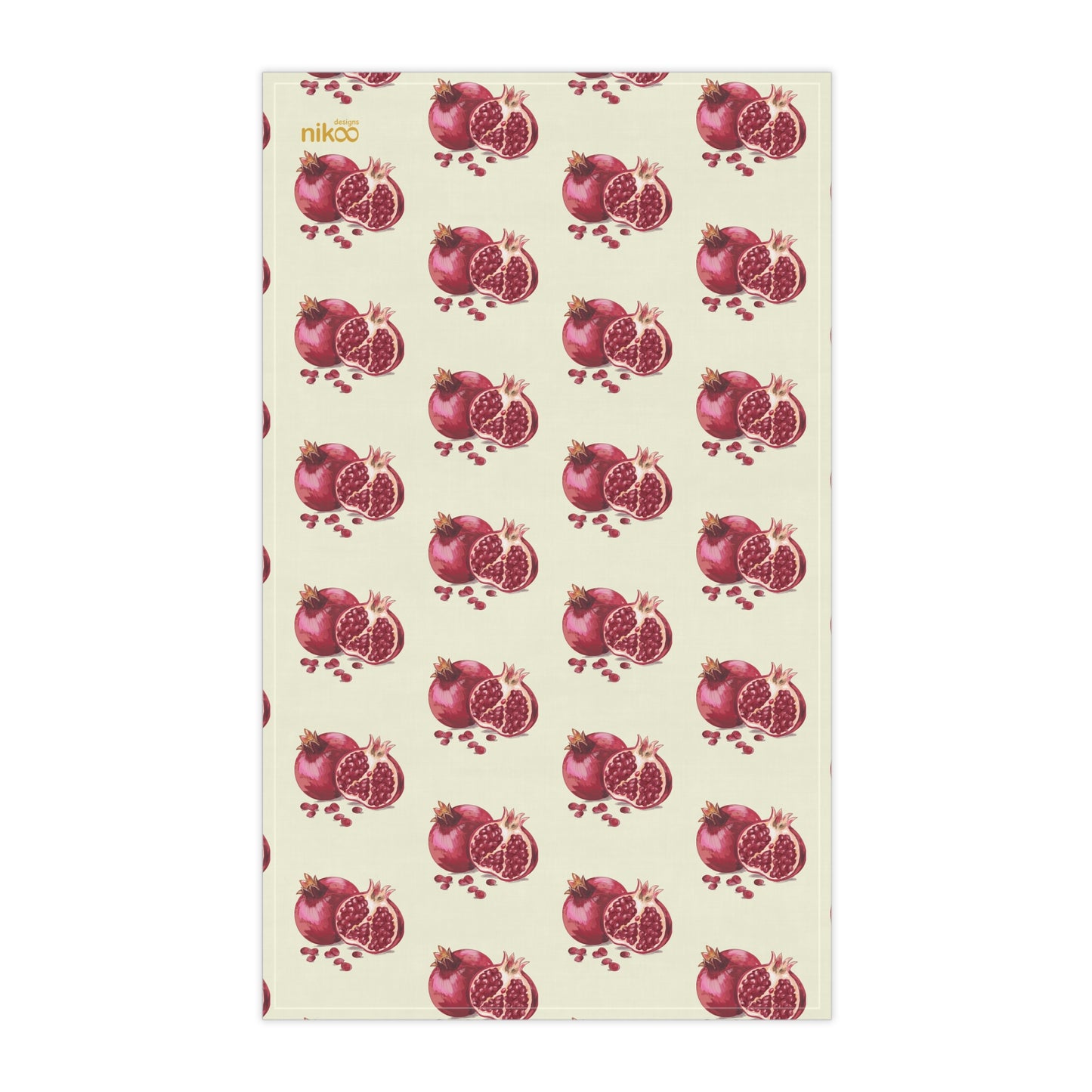 Cotton kitchen Towel with Pomegranate Icons, Perfect for Yalda and Persian Culture – دستمال حوله‌ای آشپزخانه با طرح انار، مناسب برای جشن یلدا و فرهنگ ایرانی