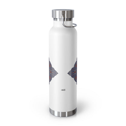 Copper Vacuum Insulated Bottle, 22oz: بطری ۲۲اُنسی عایق‌بندی‌شده با طرح تذهیب شمسه