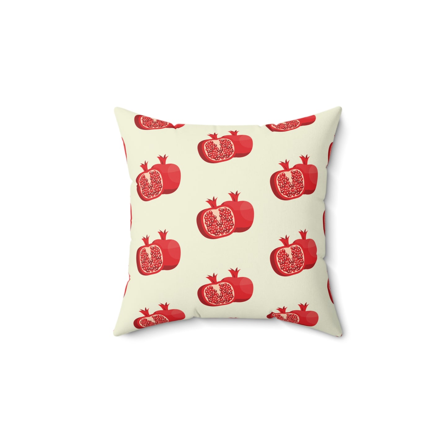 Square Pillow with Pomegranate Icons for Yalda Night Tradition – بالش مربعی با طرح انار برای شب یلدا و دکوراسیون خانه