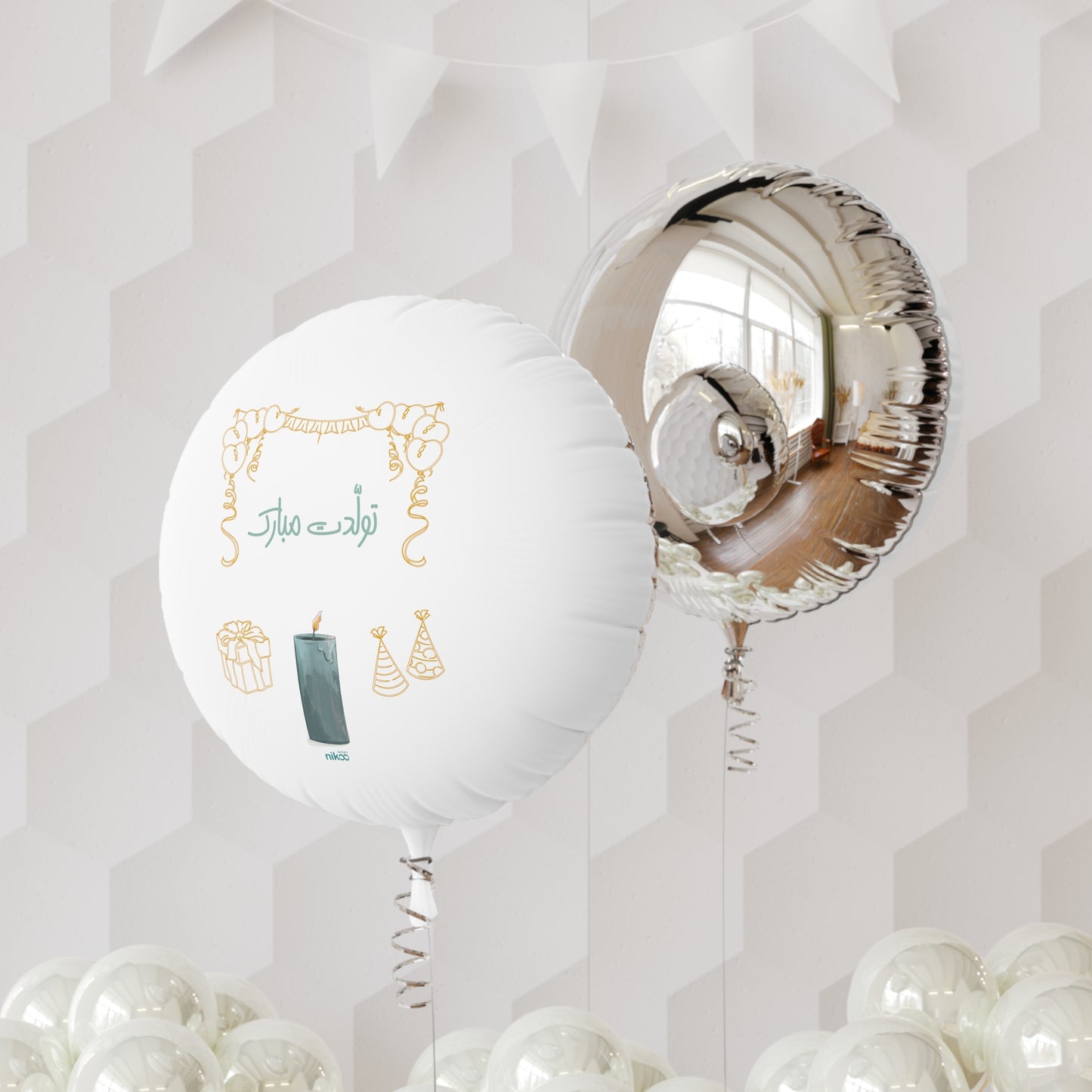 Helium Balloon Happy Birthday/بادکنک فارسی‌نوشت تولدت مبارک