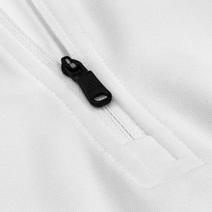 Adidas quarter zip white pullover, Embroidery, Iran/کاپشن ورزشی سفید آدیداس مردانه نخ‌نوشت ایران