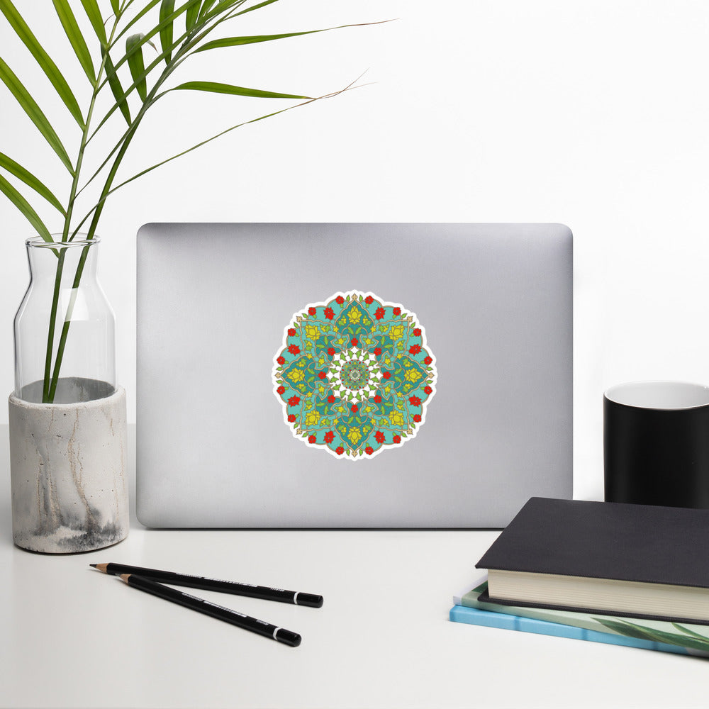 Stickers with Tazheeb design: برچسب بزرگ با طرح تذهیب شمسه